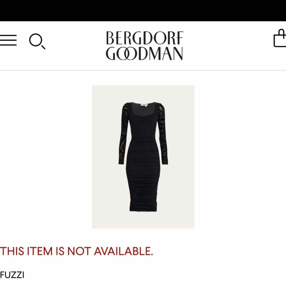Authentic fuzzi black ruched bodycon